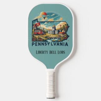 Retro Travel Map Pennsylvania Staat Pickleball Schläger