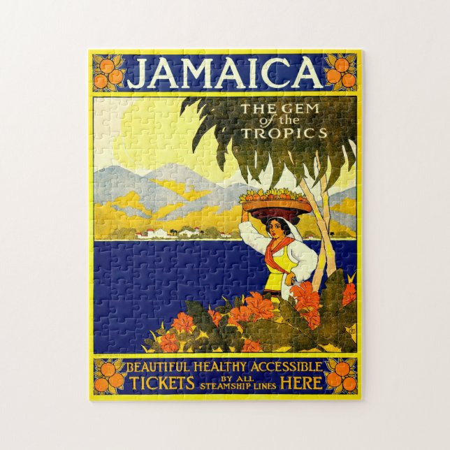 Retro Travel Poster Jamaica. (Vertikal)
