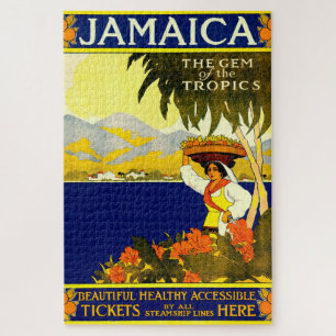 Retro Travel Poster Jamaïque. Jigsaw Puzzle