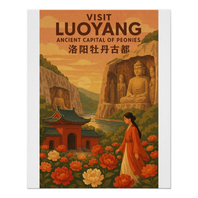 Retro Travel Poster - Luoyang, China (Vorderseite)