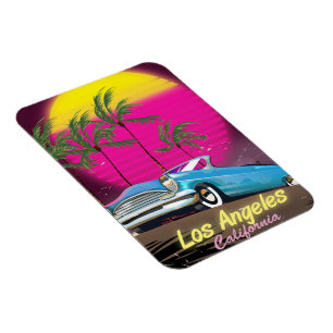 Retro Travel Print von Los Angeles 1980s Magnet