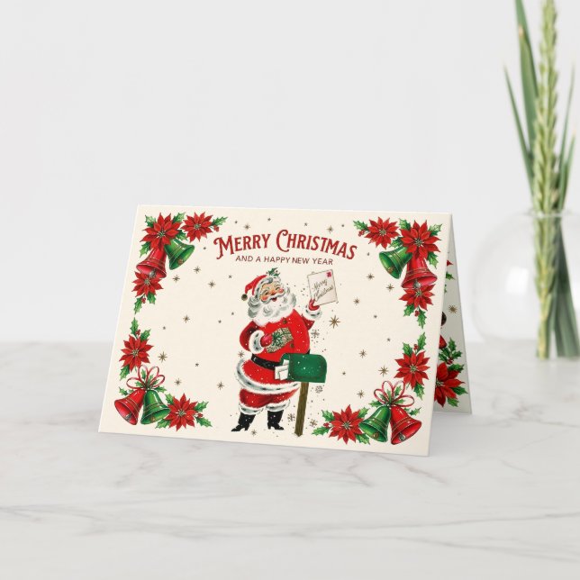 Retro Treasures Christmas Holiday Card Ankündigung (Vorderseite)