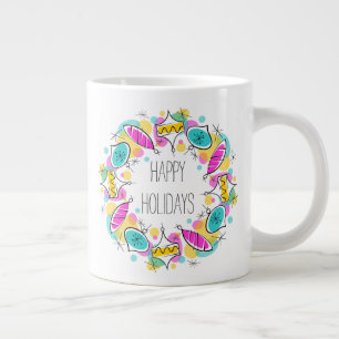 Retro Tree Baubles Circle Holidays Tasse jumbo