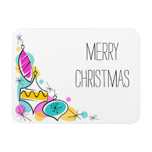 Retro Tree Baubles Corner Magnet