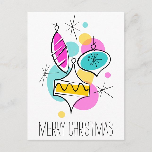 Retro Tree Baubles Group - Weihnachten (Vorderseite)