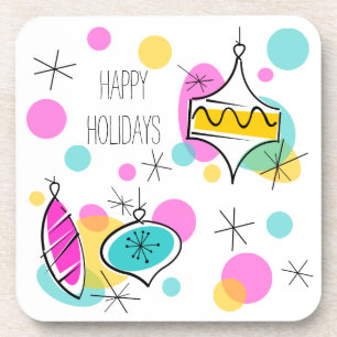 Retro Tree Baubles Holidays Corback Untersetzer