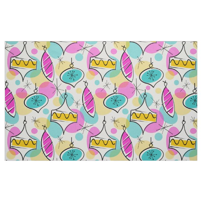 Retro Tree Baubles Multi große Muster Stoff (Fat Quarter (45,7 x 55,9 cm))