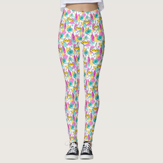 Retro Tree Baubles Multi-Leggings Leggings (Vorderseite)