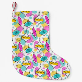 Retro Tree Baubles Multi-Strumpf rot hinten Kleiner Weihnachtsstrumpf