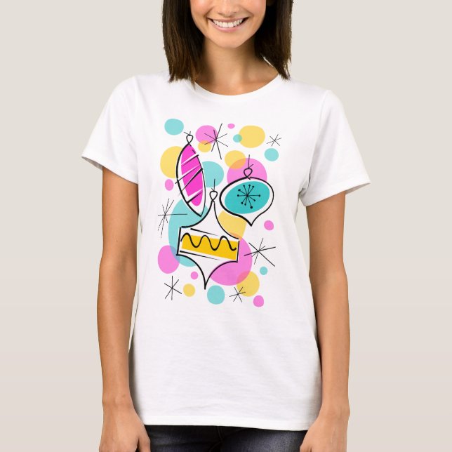 Retro Tree Baubles T - Shirt (Vorderseite)