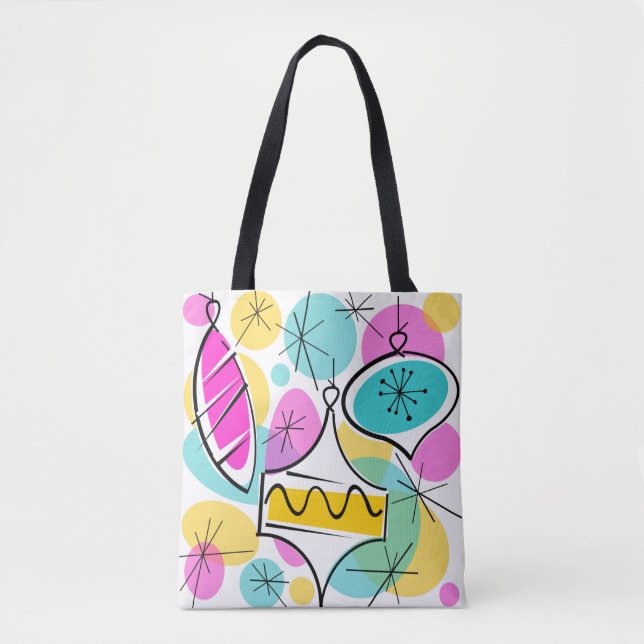 Retro Tree Baubles Tobag magenta back Tasche (Vorderseite)