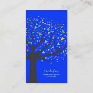Retro Tree Business Card Art Grafikdesigner Visitenkarte