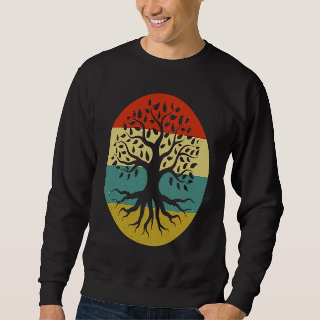 Retro Tree of Life Vintage Earth Sweatshirt (Vorderseite)