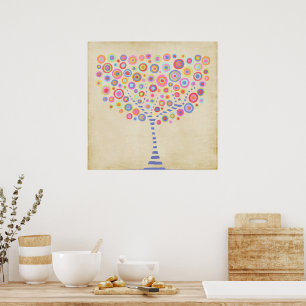 Retro Tree Personalisiert Name Room Poster