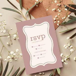 Retro Trendige Kurven Schwung Savvy Hochzeit RSVP Karte