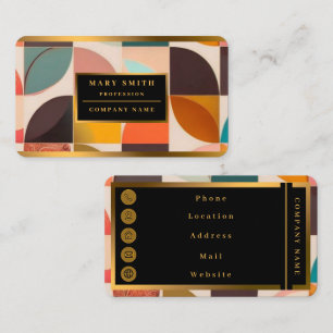 Retro Trendy Abstrakt Squares Collection Visitenkarte