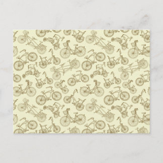 Retro Trendy Bicycle Pattern Postkarte