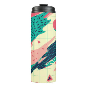 Retro Trendy Memphis Geometric Wallpaper Thermosbecher