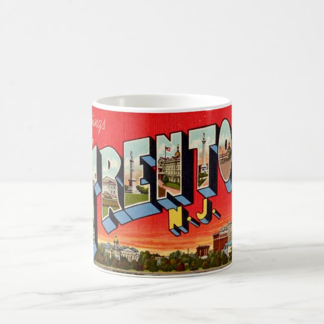 Retro Trenton NJ Postcard Kaffeetasse (Mittel)