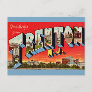 Retro Trenton NJ Postcard Postkarte