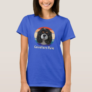 Retro Tri Cavalier King Charles Spaniels Rule T-Shirt