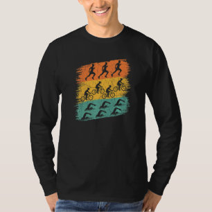 Retro Triathlon Schwimmen Radrennen Triathlet T-Shirt