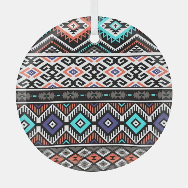Retro Tribal Navajo: Geometrisch Nahtlos. Ornament Aus Glas (Vorderseite)