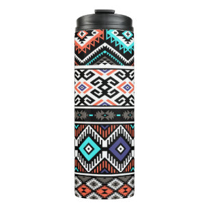 Retro Tribal Navajo: Geometrisch Nahtlos. Thermosbecher