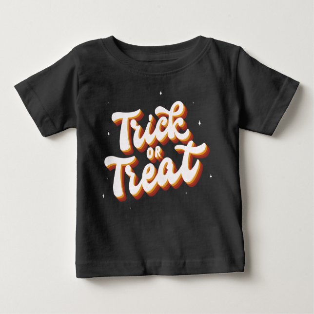 Retro Trick oder Treat Baby T-shirt (Vorderseite)