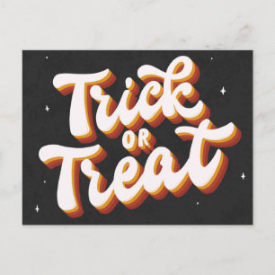 Retro Trick oder Treat Postkarte