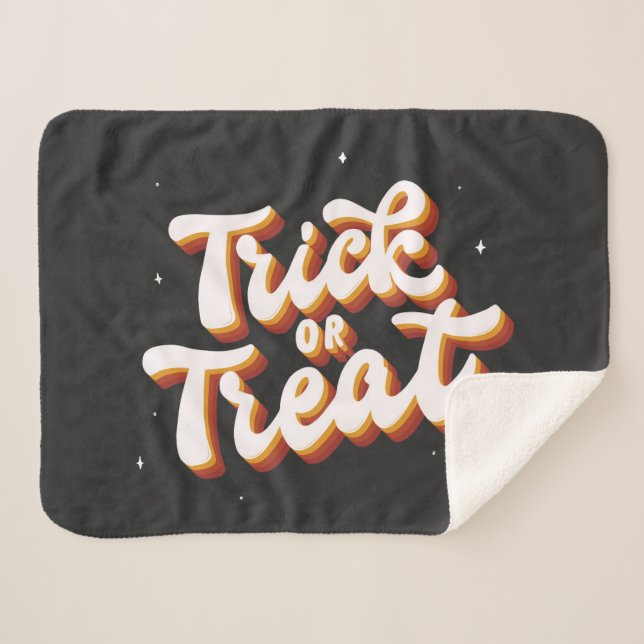 Retro Trick oder Treat Sherpadecke (Vorderseite (Horizontal))