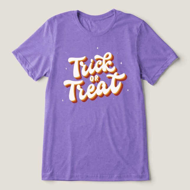 Retro Trick oder Treat Tri-Blend Shirt (Design Vorderseite)