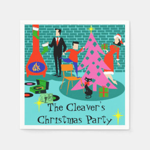 Rétro Trimming Arbre de Noël serviettes en papier