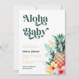 Retro Tropical Aloha Ananas Summer Baby Dusche Einladung