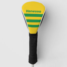 Retro Tropical Banana Three Across Stripe withName Golf Headcover