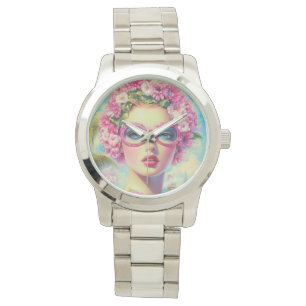 Retro Tropical Beauty Armbanduhr