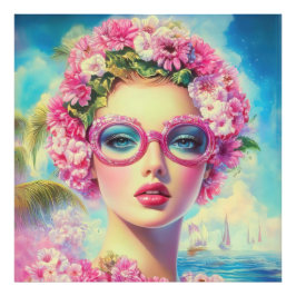 Retro Tropical Beauty Fotodruck