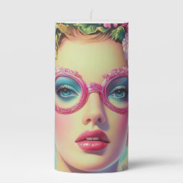 Retro Tropical Beauty Stumpenkerze