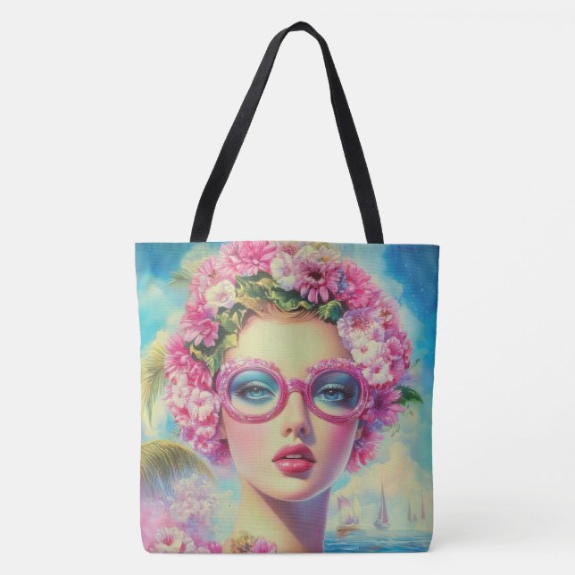 Retro Tropical Beauty Tasche (Vorderseite)