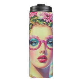 Retro Tropical Beauty Thermosbecher