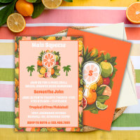 Retro Tropical Citrus Pickleball Brautparty