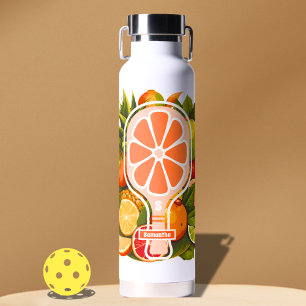 Retro Tropical Citrus Pickleball Brautparty Trinkflasche