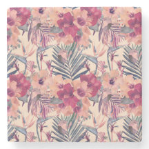 Retro Tropical Hibiskus Wren Pattern