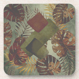Retro Tropical Monstera Palmenblatt 70er Jahre Som Getränkeuntersetzer