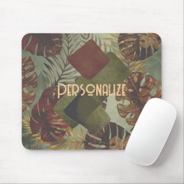 Retro Tropical Monstera Palmenblatt 70er Jahre Som Mousepad