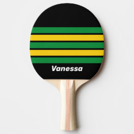 Retro Tropical Palm Across Striping with Name Tischtennis Schläger