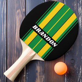 Retro Tropical Palm Board Streifen mit Namen Tischtennis Schläger