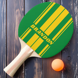 Retro Tropical Palm Dualboard Streifen mit Namen Tischtennis Schläger