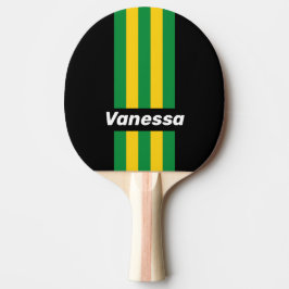 Retro Tropical Palm Pin Stripes with Name Tischtennis Schläger