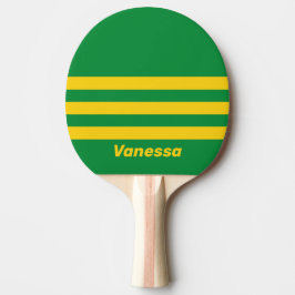 Retro Tropical Palm Three Across Stripe with Name Tischtennis Schläger